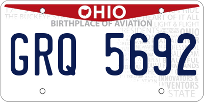 OH license plate GRQ5692