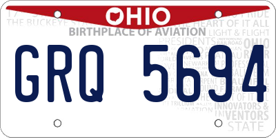 OH license plate GRQ5694