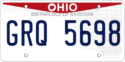 OH license plate GRQ5698