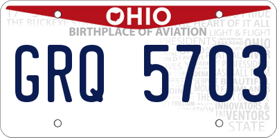 OH license plate GRQ5703