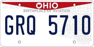 OH license plate GRQ5710