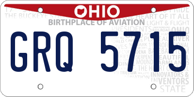 OH license plate GRQ5715