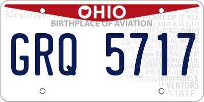 OH license plate GRQ5717