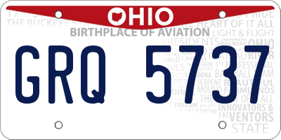 OH license plate GRQ5737