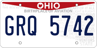 OH license plate GRQ5742