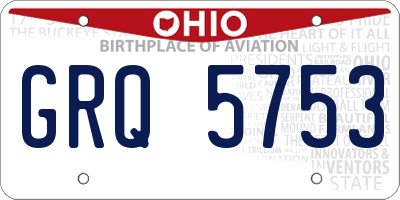 OH license plate GRQ5753