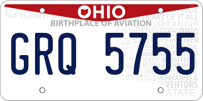 OH license plate GRQ5755