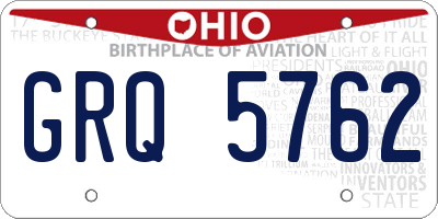 OH license plate GRQ5762
