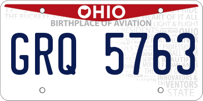 OH license plate GRQ5763