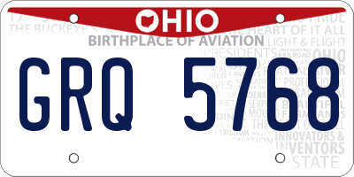 OH license plate GRQ5768