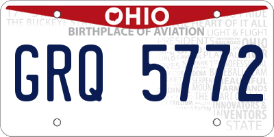 OH license plate GRQ5772