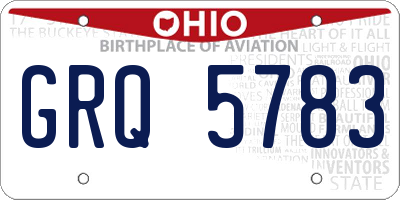 OH license plate GRQ5783