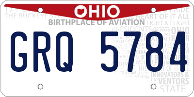 OH license plate GRQ5784