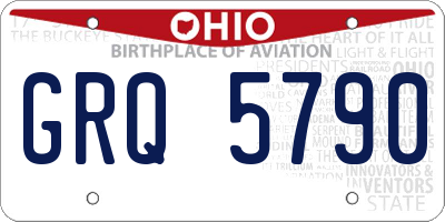 OH license plate GRQ5790