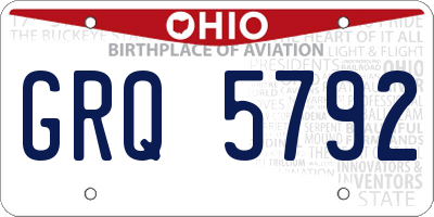 OH license plate GRQ5792
