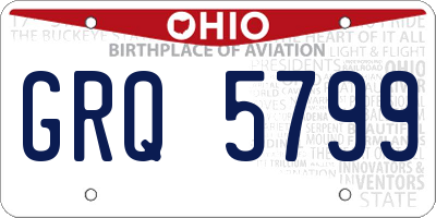OH license plate GRQ5799
