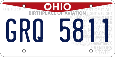 OH license plate GRQ5811