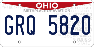 OH license plate GRQ5820