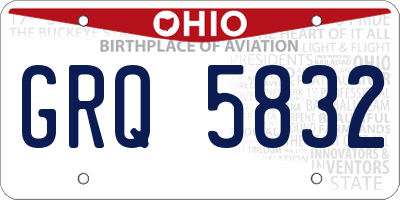 OH license plate GRQ5832