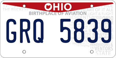 OH license plate GRQ5839