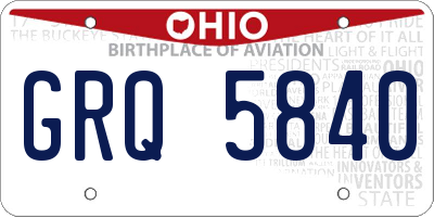 OH license plate GRQ5840