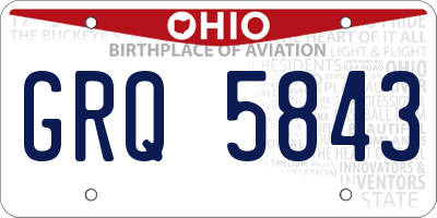 OH license plate GRQ5843
