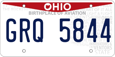 OH license plate GRQ5844