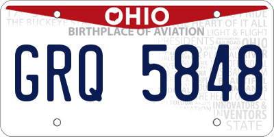 OH license plate GRQ5848