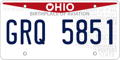 OH license plate GRQ5851