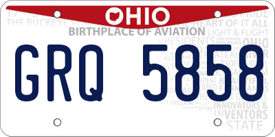 OH license plate GRQ5858