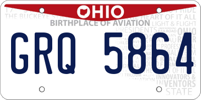 OH license plate GRQ5864