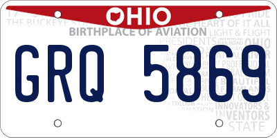 OH license plate GRQ5869