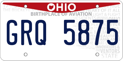 OH license plate GRQ5875