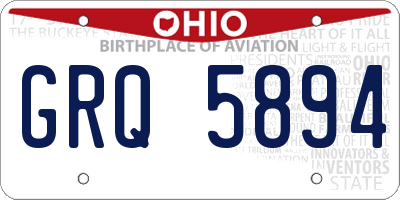 OH license plate GRQ5894
