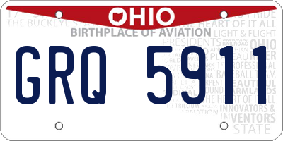 OH license plate GRQ5911