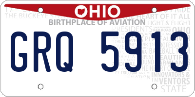 OH license plate GRQ5913
