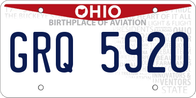 OH license plate GRQ5920