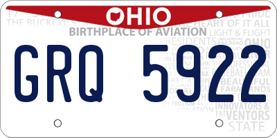 OH license plate GRQ5922