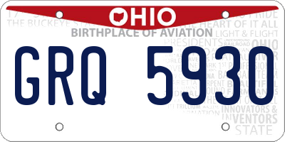 OH license plate GRQ5930