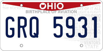 OH license plate GRQ5931