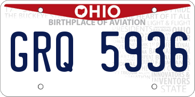 OH license plate GRQ5936
