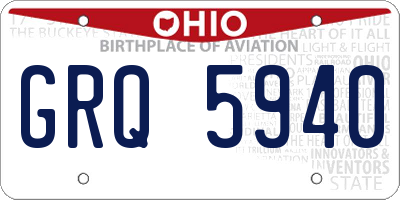 OH license plate GRQ5940