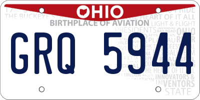 OH license plate GRQ5944