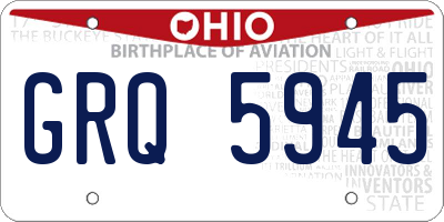 OH license plate GRQ5945