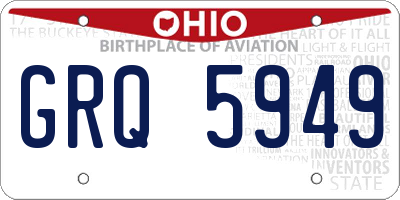 OH license plate GRQ5949
