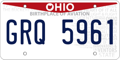 OH license plate GRQ5961