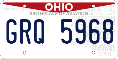 OH license plate GRQ5968