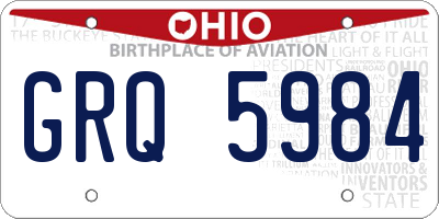 OH license plate GRQ5984