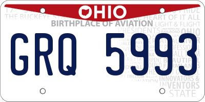 OH license plate GRQ5993