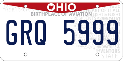 OH license plate GRQ5999